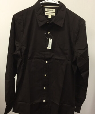 Goodthreads Men s Standard-Fit Long-Sleeve Stretch Poplin Shirt- Small