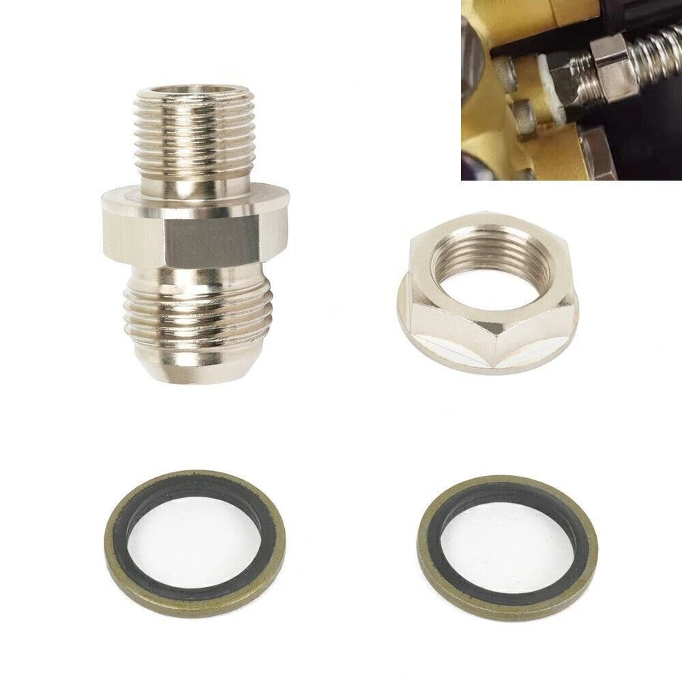 AN10 10AN M18x1.5 Iron Turbo Oil Pan / Oil sump Return Drain Adapter & Fitting Foto 4 de 4