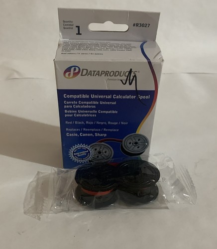 Dataproducts R3027 Compatible UNIVERSAL CALCULATOR SPOOL Ribbon Black/Red - Afbeelding 2 van 3