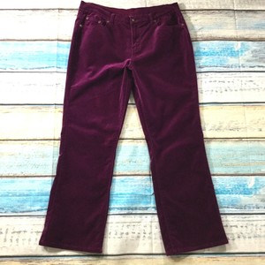 DG2-Womens-Pants-size-14P-14-Petite-Burgundy-Red-Cotton-Stretch-Velvet-Straight