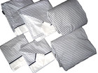NAUTICA NAVY blue & white plaid tattersall (6PC) TWIN SHEET SET  100% cotton