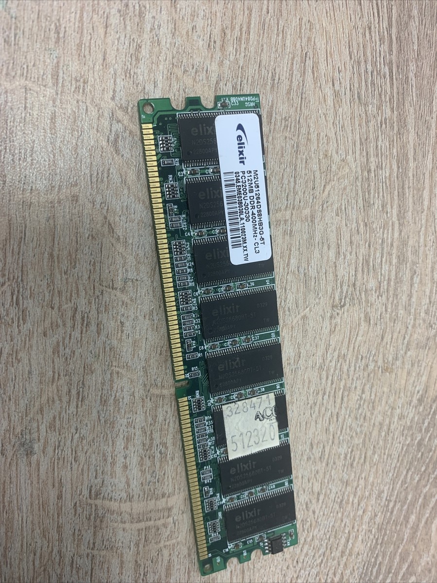 Ram Super Elixir 512MB DDR-400MHz CL3 MU51264DS8HC3G-5T PC3200U-30331