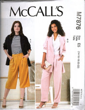 McCall's M7876 Misses 14 to 22 Pants and Jacket  Uncut Sewing Pattern New