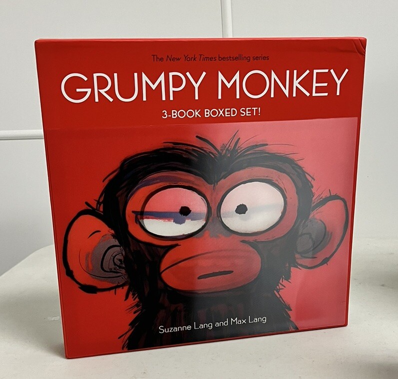 Grumpy Monkey 3 Book Boxed Set By Suzanne and Max Lang Like NEW