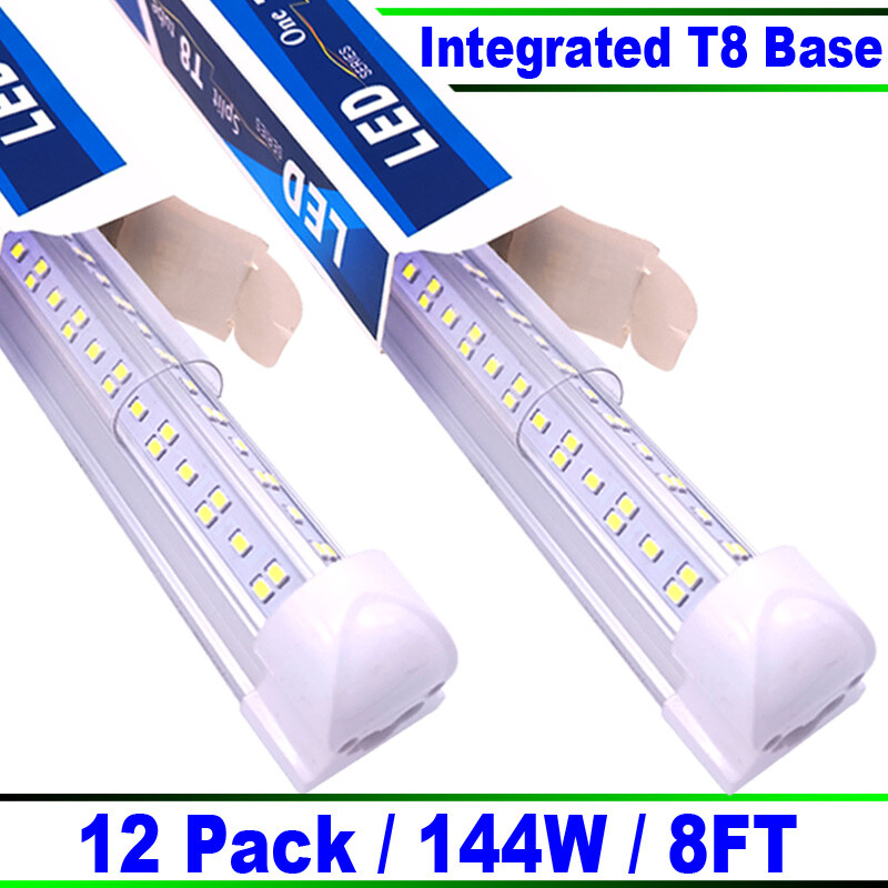 8 ft led shop lights  144w led Strip Lights 12Pc Tube Light led hotel Lights