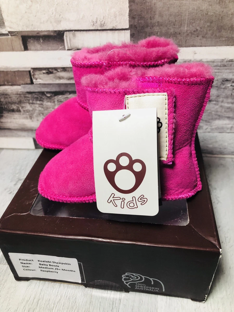 Koalabi australia Baby Boots Sheepskin Pink 6 Months rasberry pink NEW
