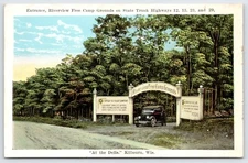 Postcard Entrance, Riverview Free Camp Grounds, At The Dells, Kilbourn Wisconsin