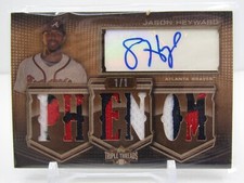 JASON HEYWARD 2010 TOPPS TRIPLE THREADS PRIME TRIPLE PATCH AUTO! #1/1! BRAVES!