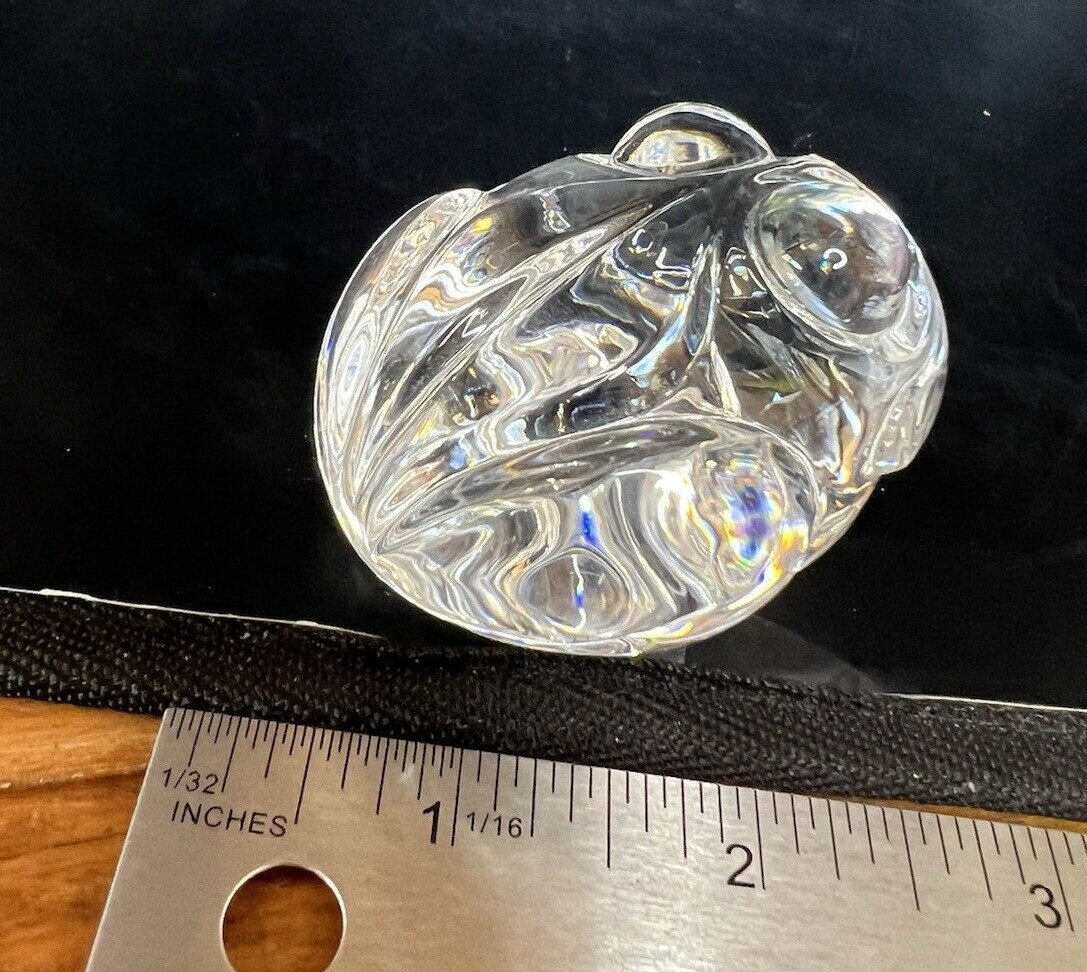 Vintage Steuben Glass Frog 2.75" Hand Cooler or Paperweight
