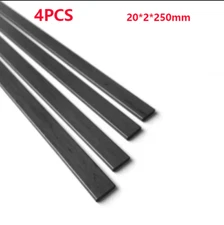 4PC * 250mm Carbon Fiber Flat Strip Square Sheet Bar Plate 20mm X 2mm