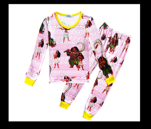 New Kids Long Sleeve Clothing Set Cartoon Maui Pajamas light weight 4T-10 - Picture 6 of 9