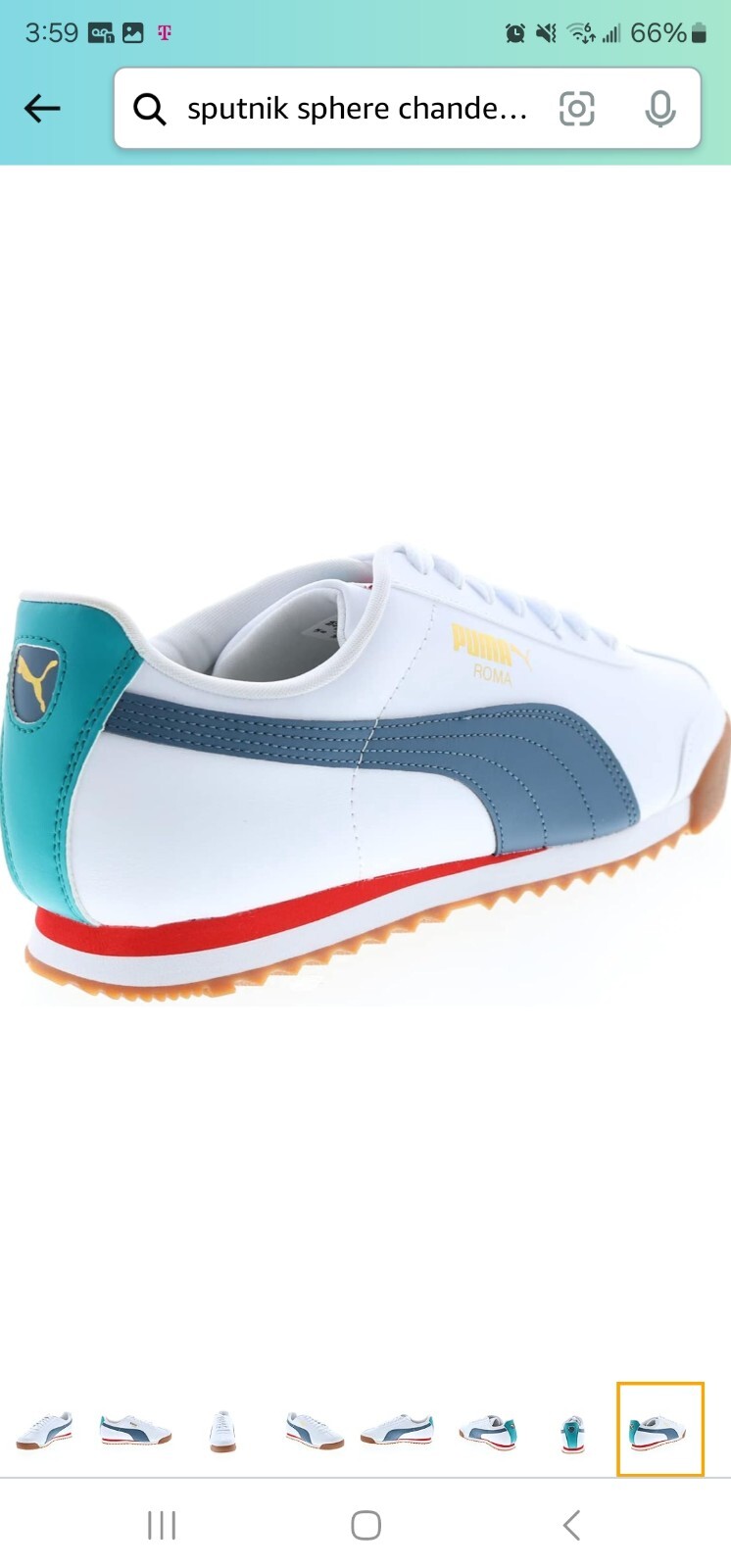 Size 9.5 womens puma roma basic shoes white-evening sky gum image 4