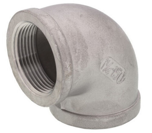 (10 Pack) 1-1/4" NPT Female 90° Elbow 316 Stainless Steel Pipe 150 Fitting - Picture 2 of 3
