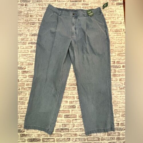 L.L. Bean Pants Mens Tropic Weight Khaki Comfort Waist Pleated Chino 40x29 NWT