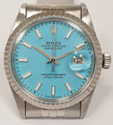 ROLEX JUBILEE DATEJUST BLUE TURQUOISE DIAL FLUTED BEZEL 36MM QUICK SET 16000