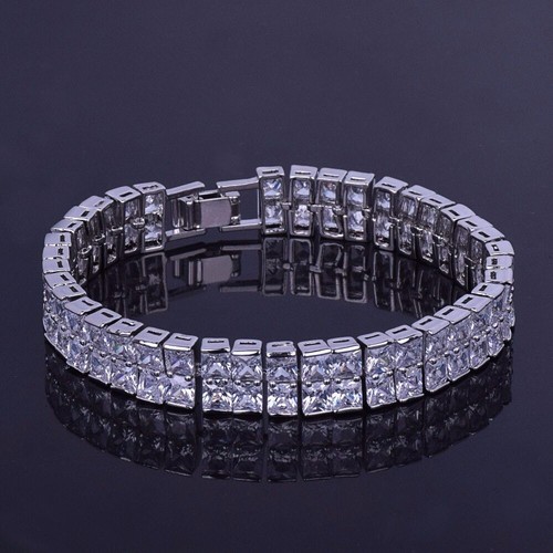 Tennis Chain Bling Bracelet Rapper Men Gold Silver Plated Anklet Hip Hop Jewelry - Picture 2 of 5