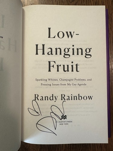 SIGNED Low-Hanging Fruit by Randy Rainbow (2024, HC) FIRST EDITION NEAR FINE - Picture 2 of 7