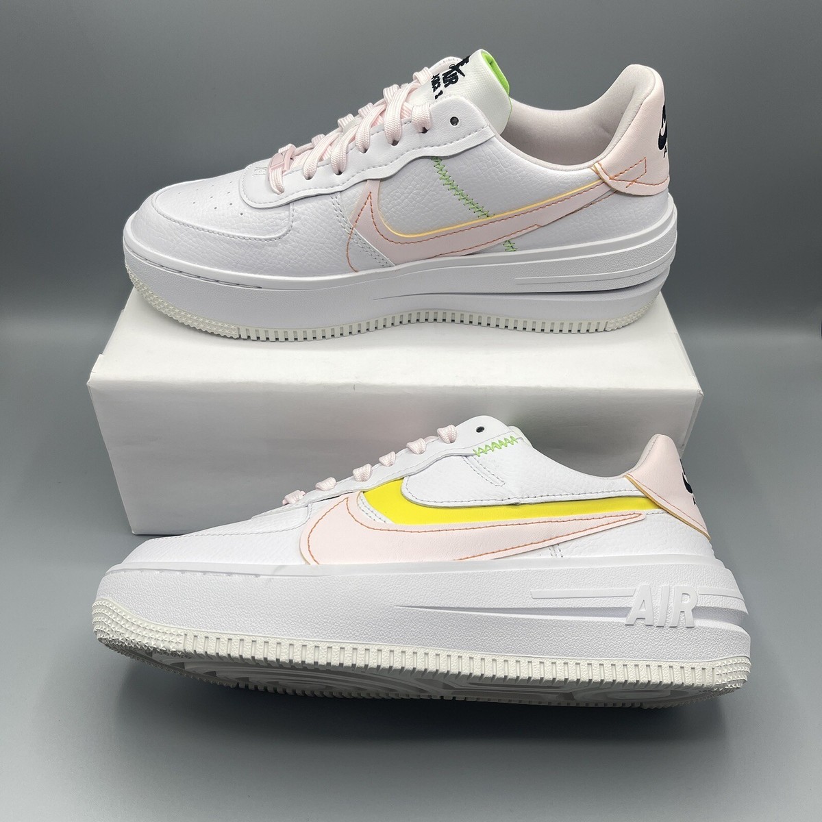 Women's Shoes Nike Air Force 1 PLT.AF.ORM platform Pink Yellow | eBay