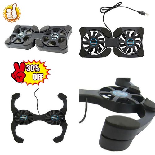 Foldable Mini Notebook Cooler Laptop USB Double Cooling Fan Pads Stand N❁UK