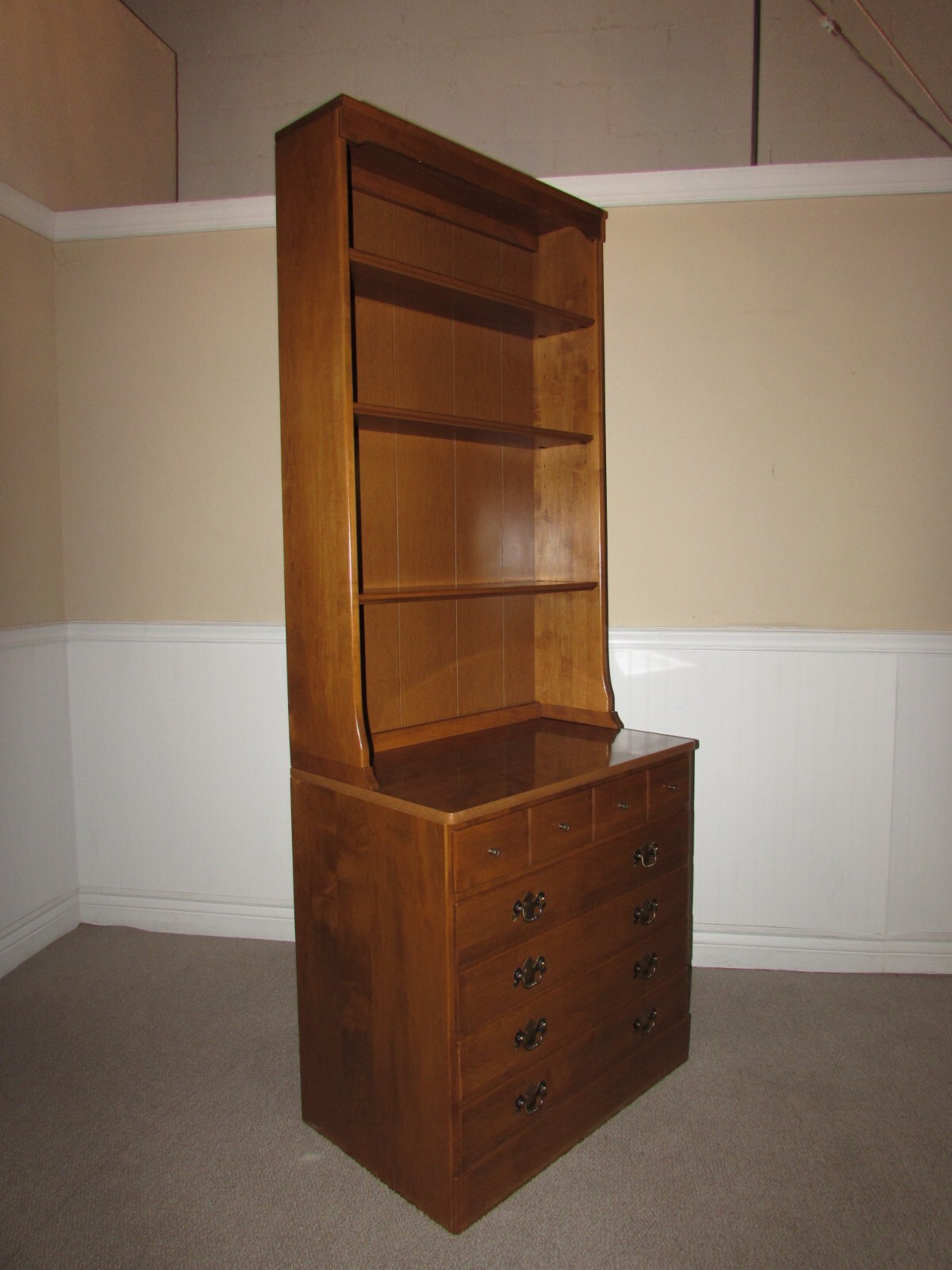 ETHAN ALLEN CUSTOM ROOM PLAN (CRP) 30" MAPLE CORNER CHEST W/BOOKCASE HUTCH eBay