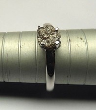0.95CT NATURAL REDDISH GRAY ROUGH UNCUT RAW DIAMOND RING 925 SILVER WEDDING RING