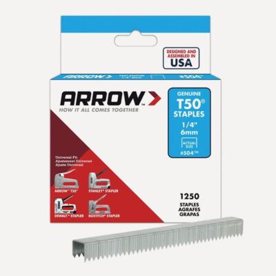 Arrow Heftklammern T50 6 mm 1/4'' Typ G Stanley Hefter Dewalt Bostitch Box von 1250