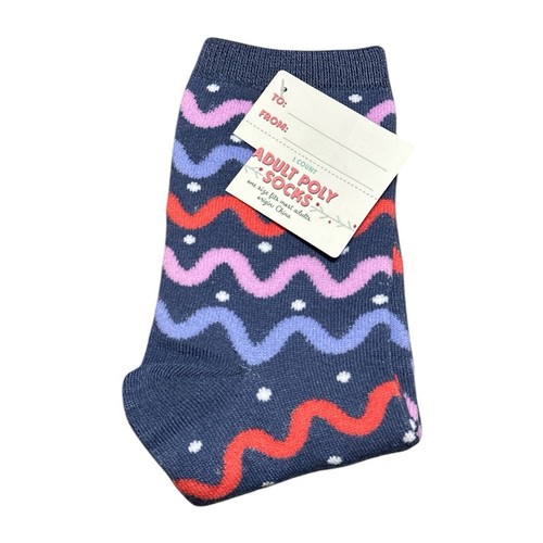 6 Pair Made for Retail Womens Blue Polka Dot Poly Socks One Size Fits Most New - Picture 3 of 6