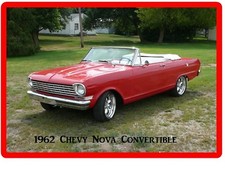 1962 Chevy Nova Convertible Auto Refrigerator Tool Box Magnet 1962 Chevy Nova Convertible Auto Refrigerator Tool Box Magnet