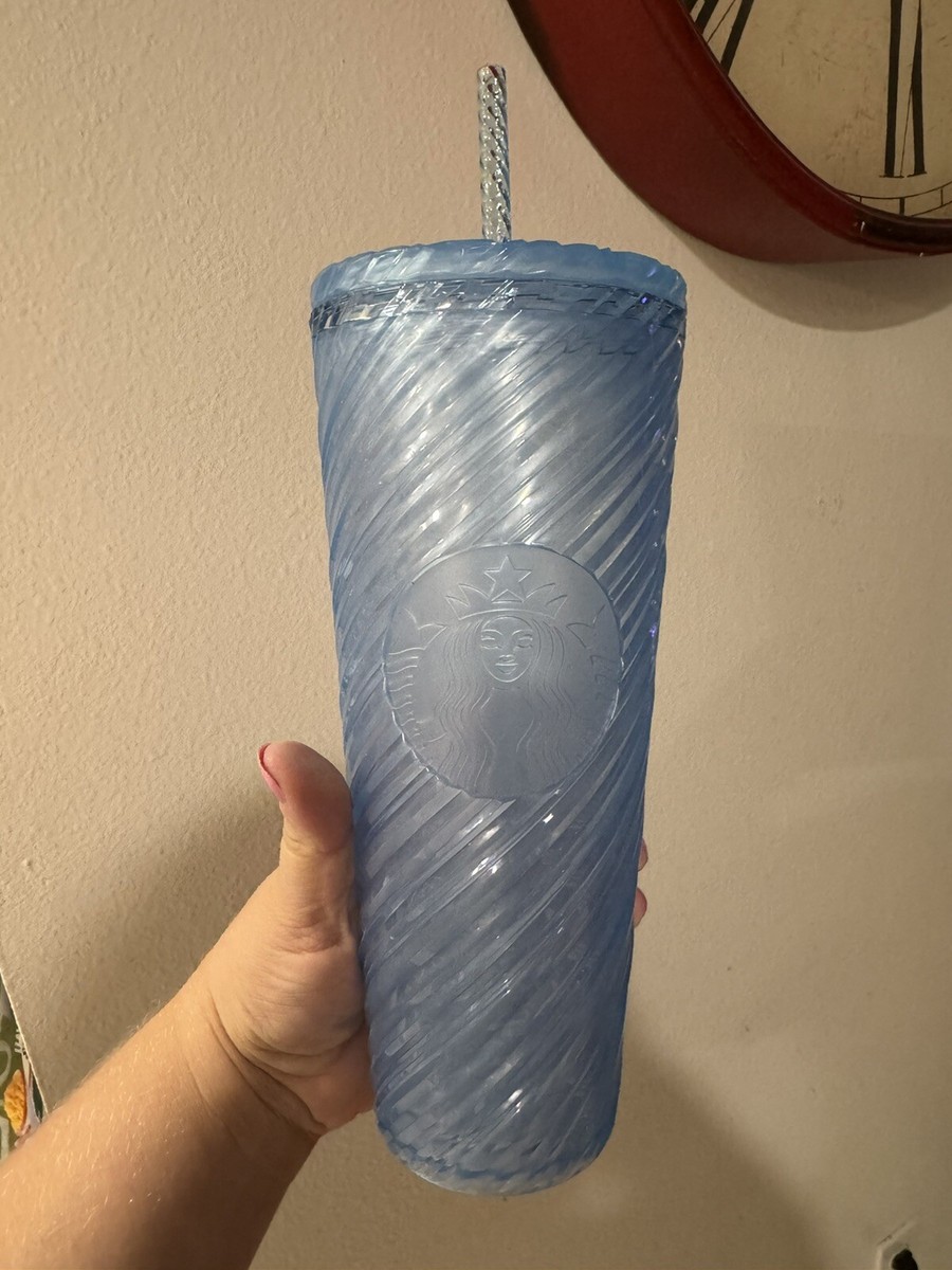 Starbucks Light Swirl Texture Blue 24oz Venti Iced Tumbler Cup With Straw  NWT | eBay