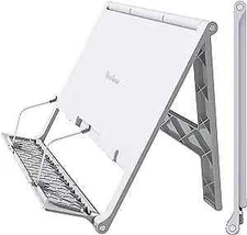 Readaeer Portable Book Stand Free Angle Adjustable Book Holder for Thick White