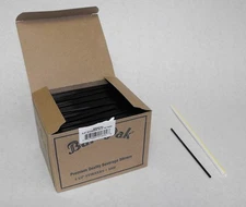 1000 piece 5.5" BLACK STRAWS Slim Sip 'n Stir Swizzle Cocktail Stirrer