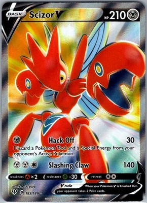 Scizor V (Full Art) 183/189 Ultra Rare SWSH03: Darkness Ablaze NM