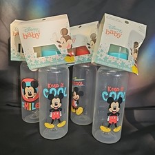 Disney Baby 9 oz. Plastic Bottle - New - Mickey Mouse Lot Of 4