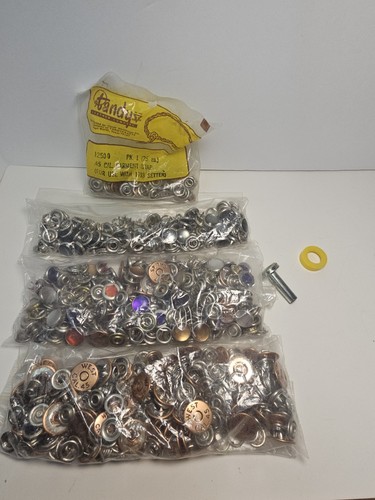 Vtg Lot Tandy Leather Snaps Fasteners West Cal .45 + Pearl Muticolor Western