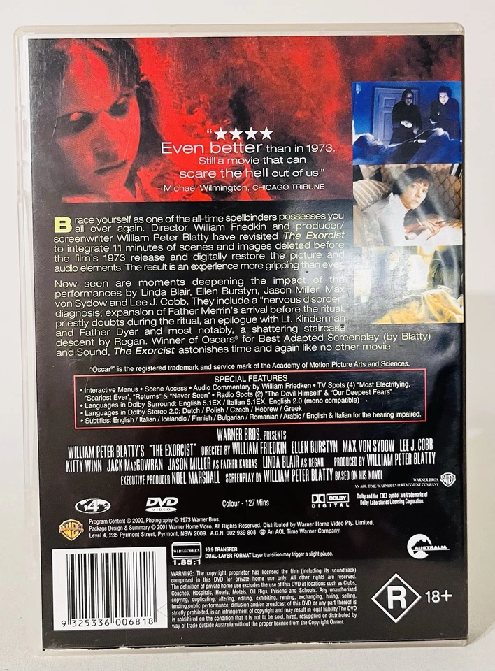 Exorcist: The Version You've Never Seen DVD Reg 4 The Scariest Movie of all Time - Image 2 of 3