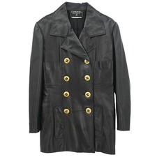 Chanel Double Breasted Jacket Black 136315