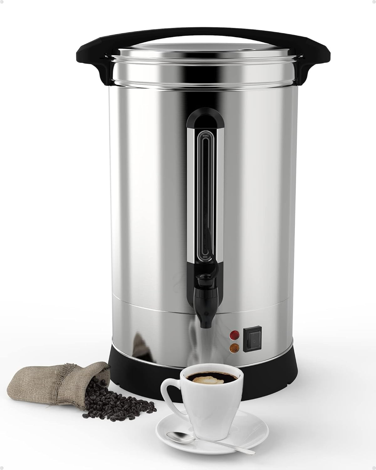 Large Capacity 100 Cup Stainless Steel Coffee Urn with Adjus