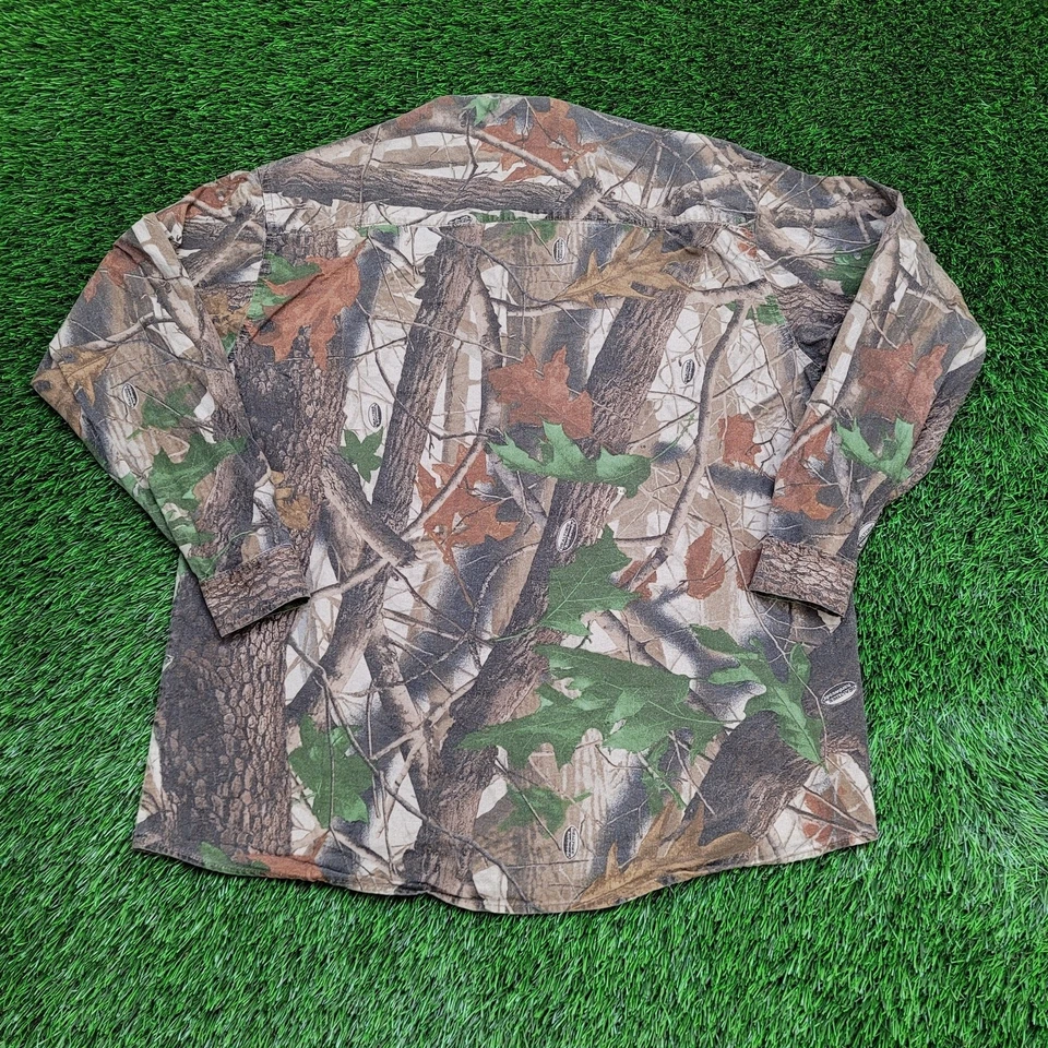 Camisa vintage Ranger RealTree camuflada con botones XL 24x32 maderas duras Foto 2 de 4