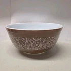 Vintage PYREX Woodland Brown #403 2.5 QT Mixing Nesting Bowl 9" x4" Floral USA!