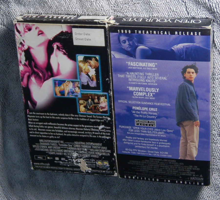 Shannon Tweed VHS Lot 2 Forbidden Sins Open Your Eyes 1999 Rare