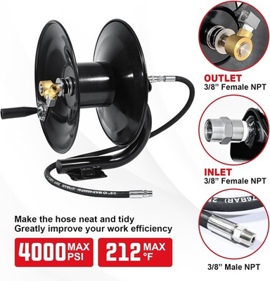 #ad YAMATIC 4000 PSI Pressure Washer Hose Reel Jumper Hose 3ft Heavy Duty Steel $177.59