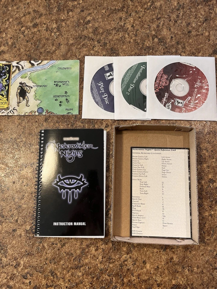 Neverwinter Nights 3 Discs w/ Manual, Map and Box (PC, 2002) - Image 4 of 4