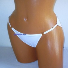 Victorias Secret Optic White Adjustable String Bikini Panty M XL Smooth Silky