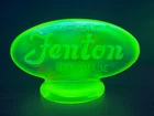 Fenton Dealer Display Logo Sign 5" Topaz Vaseline Uranium Opalescent Iridescent