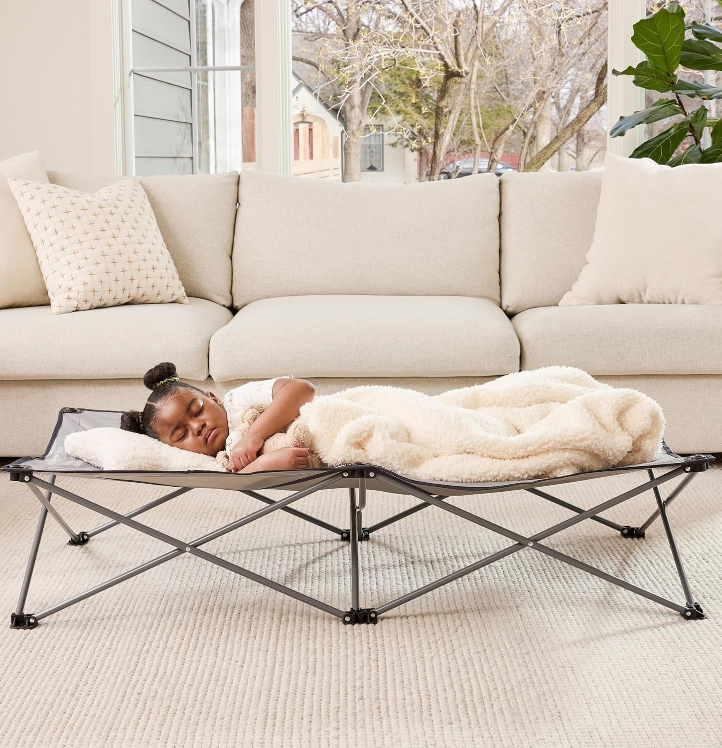 Comfortable Gray Toddler Bed 54x28x12 - Perfect for Quick Se