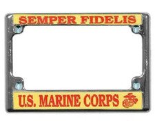 marine corps semper fidelis motorcycle license plate frame made in usa