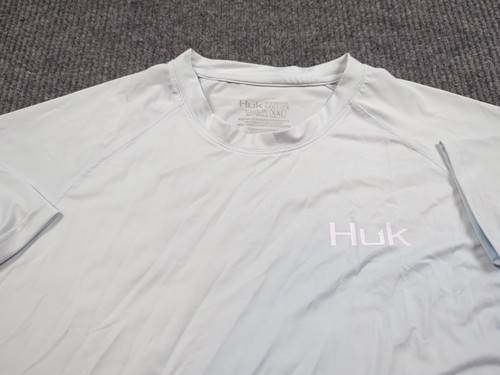 Huk Shirt Mens 2XL Blue Performance Fishing Long Sleeve Stretch Vented Fish - Picture 4 of 8