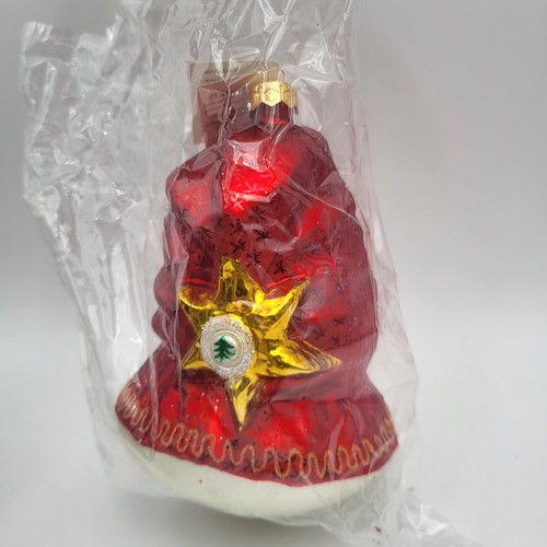 Christopher Radko 1997 Jolly Elf Cabeza de Papá Noel Vidrio Adorno de Navidad 6” - Imagen 5 de 11