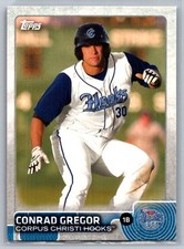Conrad Gregor 13 2015 Topps Pro Debut Corpus Christi Hooks Card