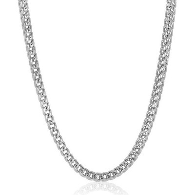 Men's 7mm Rounded Franco Chain Stainless Steel Necklace - 26''